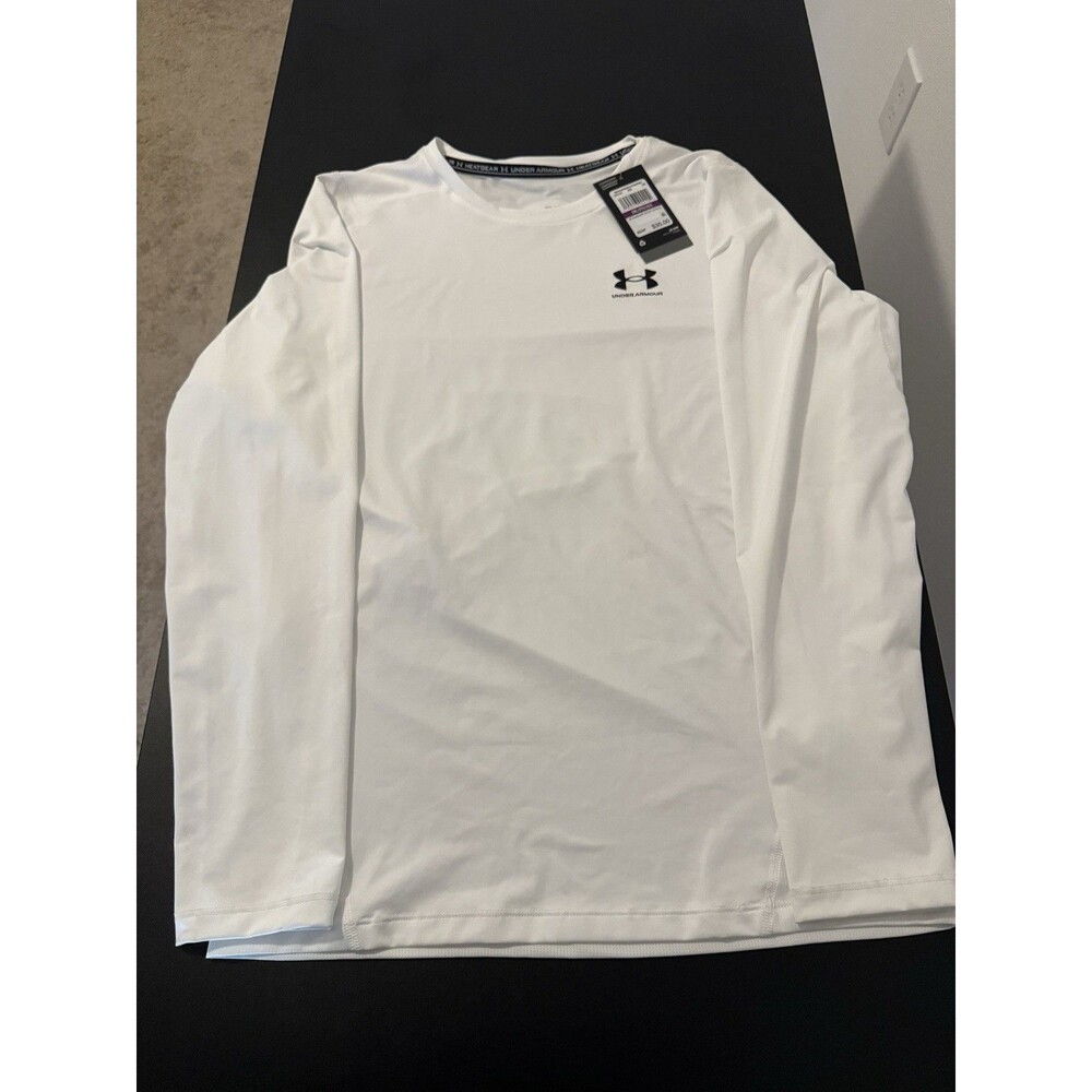 Under Armour HeatGear Compression Shirt White Long Sleeve Men’s 2XL NWT Gym